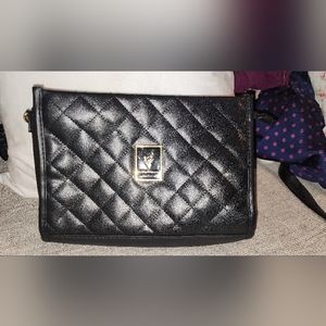 Younique Make Up Bag Toiletry Bag Travel Clutch Black Quilted Gold NEW Purple